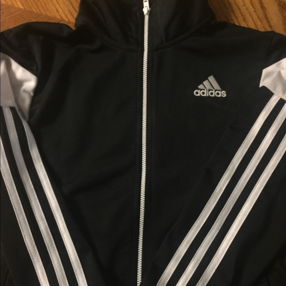 Adidas black and white boys sweater. Size 8